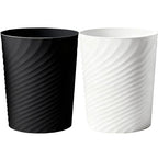 HOLTPHILI Small Bathroom Trash Can 1.8 Gallon Wastebasket Recycling Bin for Bedroom Office Kitchen, Black White, 2 Pack