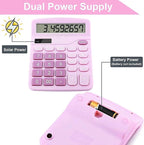 Office Desk Calculator, Cute Calculator for Kids, Basic Calculators Desktop, Dual Power Simple Financial Calculator with Big Button Large Display for Office Home and School (Purple)