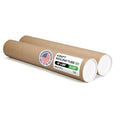 Cardboard Mailing Tubes, 4" x 24" with Plastic Caps, Pack of 2 - USA-Made USPS Approved Poster Tube for Documents & Blueprints - Reinforced Mailing Cylinders for Shipping & Storage by IDL Packaging