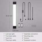 Modlicht Plug in Light 4FT 5000K Linkable LED Tube Shop Closet Under-Cabinet Utility Lights, IP66 Waterproof, Overhead Ceiling Workbench Light, LED Light Bar for Room Office Garage Shop Bathroom