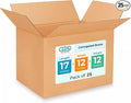 Medium Shipping & Moving Boxes 17"L x 12"W x 12"H (25-Pack) - Extra Strength 200 lb vs Regular - Corrugated Cardboard Box, Made in USA - Medium Moving Box - Packing Box by IDL Packaging