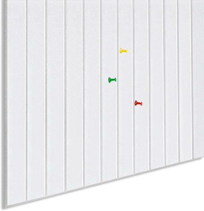 Large Cork Board Alternative 48" X 36" Bulletin Board - 12 Pack Removable Felt Wall Tiles, Cork Wall Tiles Bulletin Board Home Office Essentials - Warm White