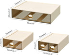 DETEIN 2PACK Stackable Desktop Storage Organizer Plastic Desk Organizer with Drawer Stacking Drawer for Home, Makeup, Vanity, Garage,Office, and Small Organization(M - 2 Drawer, Cream White)