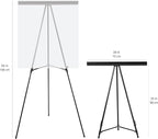 Amazon Basics High Boardroom Aluminum Flipchart Whiteboard and Display Easel Stand with Adjustable Height Telescope Tripod, 35 x 2 x 28 Inches, Black