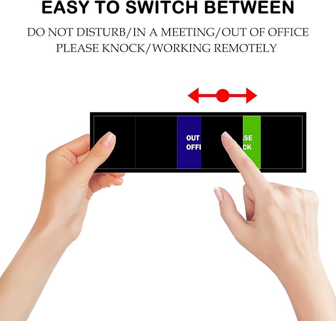 Office Door Sign,Do Not Disturb/Please Knock/Out of Office/in a Meeting/Working Remotely Sign, That Lets Others Know Whether You're Available Or Not For Business-Acrylic,(10" X3", Black)