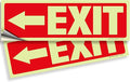 iSYFIX Exit Stickers Signs with Directional Left Arrow 2 Pack 12x4 Inch - Glow in the Dark Photoluminescent Vinyl for Office, School, Business, Warehouse - UV & Weather Resistant for Indoor/Outdoor Use