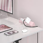 Jgstkcity Desk Clamp Power Strip,45W Fast Charging Station,4 USB-C,4 USB-A,1200J Surge Protector,ETL Listed,1875W Extension Cord,Multiple Outlets for Home, Office (Pink, 10 FT Cable)