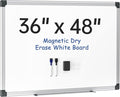 VUSIGN Magnetic Whiteboard 48" x 36", Large Dry Erase Board for Wall with Silver Frame, Wall-Mounted White Board for Office, Classroom & Home, Includes Markers, Magnets and Eraser