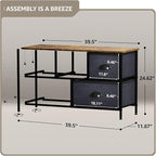Sorbus Dresser with 5 Drawers - Storage Chest Organizer Unit with Steel Frame, Wood Top, Easy Pull Fabric Bins - Long Wide TV Stand for Bedroom Furniture, Hallway, Closet & Office Organization