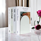 Lulonpon 16 Pieces Book Ends, Bookends, Books Stand, Metal Bookend for Shelves, White Book Ends for School, Library, Desktop Organizer