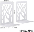 MSDADA Bookends, Book Ends for Shelves, Bookends for Office, Book Ends for Heavy Books, Book Shelf Holder Stand Home Decorative，Metal Bookend Supports, Book Stoppers, White(1 Pair)