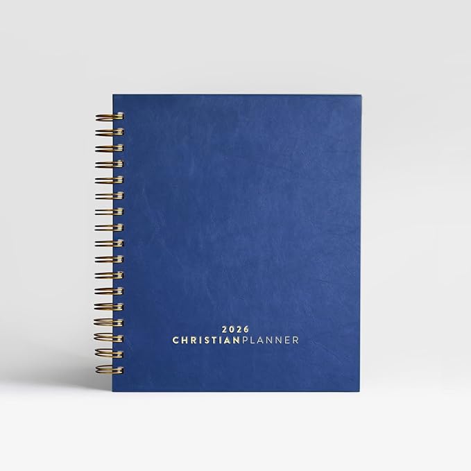 Christian Planner 2026 Daily Planner - Faith Based Monthly and Weekly Planner, Vision Board, and Habit Tracker - 2026 Calendar, Personal Organizer and Devotional Journal (Spiral, Cobalt Blue)