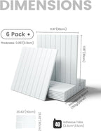 Large Felt Bulletin Board 36"x24" Cork Board Alternative - 6 Pack with 40 Safe Removable Adhesive Tabs, Cork Boards for Walls for Home Office Classroom Pin Board-Cold White