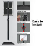 Golemas Adjustable Sign Stand for Display, with Upgraded Iron Base, Pedestal Floor Signage Stand Holder for Outdoor or Indoor Advertising (11 x 17, Black, 3Pack)