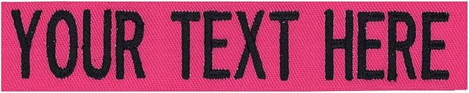 Custom Uniform Name Tapes Solid Colors. Made in The U.S.A. Ships Under 24 Hours. Fuchsia Fabric, 3.5 Inch Hook Fastener (Uniform Ready Fastener)