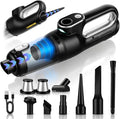 Luminoire Car Vacuum Portable Cordless, 18500Pa Cordless 2-in-1 Vacuum & Air Duster, 5000mAh Battery, 130W Brushless Motor, Handheld with LED Light, Multi Nozzles for Car, Home, Office, Pet