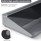 Varhomax Glass Desk Whiteboard with Storage, Desktop Organizer to-do List Memo Notepad Dry Erase White Board for Home Office and School Supplies (Gray&Black)