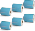 BETCKEY - 4" x 3" Shipping & Multipurpose Labels Compatible with Zebra & Rollo Label Printer,Premium Adhesive & Perforated[Light Blue, 6 Rolls, 3000 Labels]