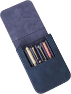 MIVLXLX Leather 6 Fountain Pen/Pencil Tray Case, Handmade, Magnetic Closure with Drawer Design, Gift Choice for Man/Woman/Office, 6 Slots（blue）