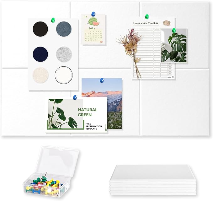 Large Cork Board Tiles for Wall with Push Pins, Removable 36" x 24" Bulletin Board Sets, Adhesive Pin Board | Magrowill 6 Packs Felt Panels for Office Home Classroom Dorm Interior Wall Decor