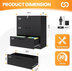 AFAIF 3 Drawer File Cabinets for Home Office, Office Storage Caninets Steel Cabnet for Letter/Legal/A4/F4-Assembly Required