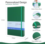 SUQJOY Lined Journal Notebooks for Writing, 100 GSM Thick Paper, 1 Pack Hardcover Notebooks, A5 College Ruled Notebook, Journaling Notebook for School/Travel/Office (Green- 1 Pack)
