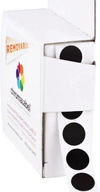 ChromaLabel 1/2 Inch Circle Sticker Labels, Easy to Write On Color Coding Labels, Removable Sticky Dots - 1000 Dot Label Stickers per Dispenser Box, Black Stickers