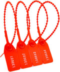 100Pcs Plastic Tamper Shipping Seals Pull-Tite Security Seal Signage Numbered Fire Extinguisher Tags Zip Ties Labels Disposable Self Locking for Logistics, Luggage,Transport (Red, 100pcs)