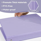 CIXILDTS 1-Inch Binders, Standard 3 Ring Binder Fit Letter Size Paper, Presentation Round Ring Binders, 6-Pack, Purple