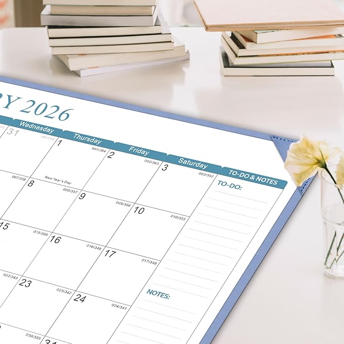 Desk Calendar 2026, KOPEESY New Year Large Desk Calendar with Desktop Mat, 18 Months from January 2026 - June 2027, 22” x 17” Desktop Monthly Planner for Home or Office School