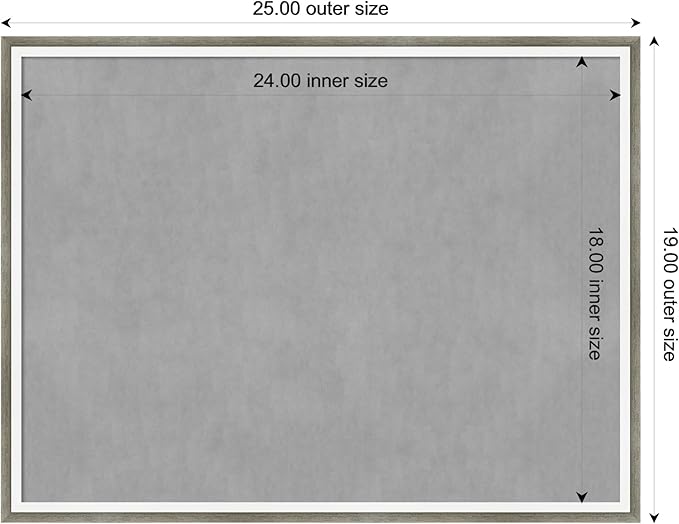Amanti Art Silver Framed Magnetic Board 19x25 Medium Vision Board for use with Magnets, 100% Metal Sheet to Display Items as Office Decor or for Home Organization in mudroom, Kitchen or Kids Room