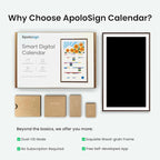 ApoloSign 27" 4K Digital Calendar: Dual Mode Calendars with Google Play & Multi-calendar Sync, Electronic Planner & Chore Chart, Smart Touchscreen, Interactive Display for Family Schedules (Dark Oak, 27-inch(4K))