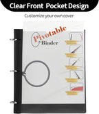 Tashkummy 360° Pivotable 3 Ring Binder, Upgraded Foldable Binders 1 inch 12 Pack, Thin Small Three Ring Binder Fits 8.5" x 11", for Home, School and Office- Black, Purple, Pink, Blue, Green, Red