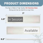 In Session or Available Sign,Vacant Occupied Indicator for Home Office Hotles Hospital Restroom, Slider Door Sign Tells Whether Room in Use or Available-7'' x 1.5'' - Stainless Steel,Grey&White