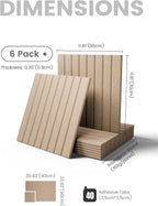 Large Felt Bulletin Board 36"x24" Cork Board Alternative - 6 Pack with 40 Safe Removable Adhesive Tabs, Cork Boards for Walls for Home Office Classroom Pin Board-Taupe