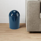 Umbra 1.25 Gallon Mini Waste Can with Removable Swing-Top Lid - Small Garbage Bin for Kitchen, Bathroom, Bedroom, Office - Compact Trash Can Fit Under Tables & Counters - Dark Blue
