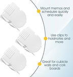 Quilax 16Pack Cubicle Clips for Fabric Walls, Square Cubicle Hooks, Bulletin Board Clip, Cubicles Accessories for Notes Photos Documents(White)