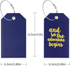 Portable Leather Travel Labels with Privacy Cover and Steel for Business Trips and Vacations Luggage Label for Travel