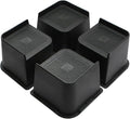 MXMZHXU Bed Risers 2 inch, 3 inch, 4 inch, 6 inch or 8 inch Heavy Duty Furniture Risers, Up to 6000 Lbs L Shaped Design Bed Lifts Blocks for Couch Desk Sofa Table (Black, 4 Inch 4 Pack)