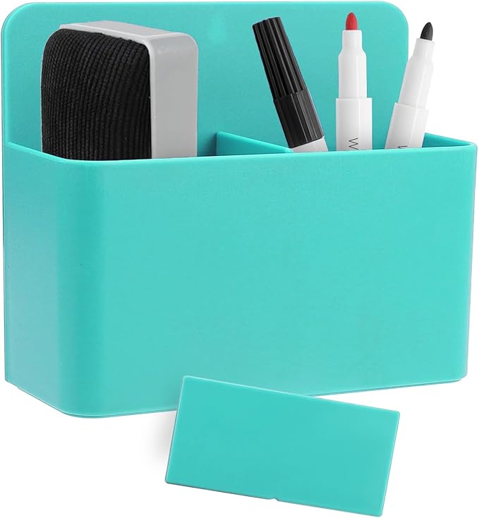 LGCLGY Green Magnetic Pencil Cup, White Locker Organizer, Pencil Storage Cup with Strong Magnet, Marker/Pen Basket for Whiteboard, Refrigerator, Locker Accessories, School and Office Supplies