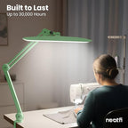 Neatfi XL 2,200 Lumens LED Desk Lamp with Clamp, 24W Bright Architect Task Lamp, 20 Inches Dimmable Computer Light, Adjustable Desk Light for Home, Office, Crafts & Nails (Non-CCT, Midnight Green)