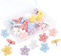 Decorative Push Pins,30pcs Flower Push Pins for Cork Board Colorful Thumb Tacks Cute Push Pins Fun Thumb Tacks Decorative for Photo Wall, Feature Wall,Map, Bulletin Board, Office or Home