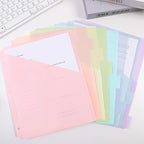 SKYDUE Pastel Binder Dividers with Pockets – 8-Tab Durable Plastic Dividers for 3-Ring Binder, Single Pocket File Organizers with Matching Label Stickers