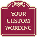Custom Decorative Sign, Personalized Metal Sign for Business, Driveway, Home, Airbnb, Office Door Plaque,Burgundy Background Sign, 8x8 Inches, ACM, Fade Resistant, Made in USA by Sigo Signs