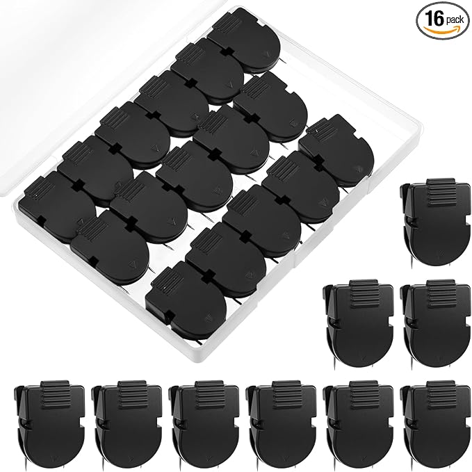 Quilax 16Pack Cubicle Clips for Fabric Walls, Cubicles Wall Clips, Bulletin Board Clip, Cubicle Accessories for Notes Photos Documents(Black)