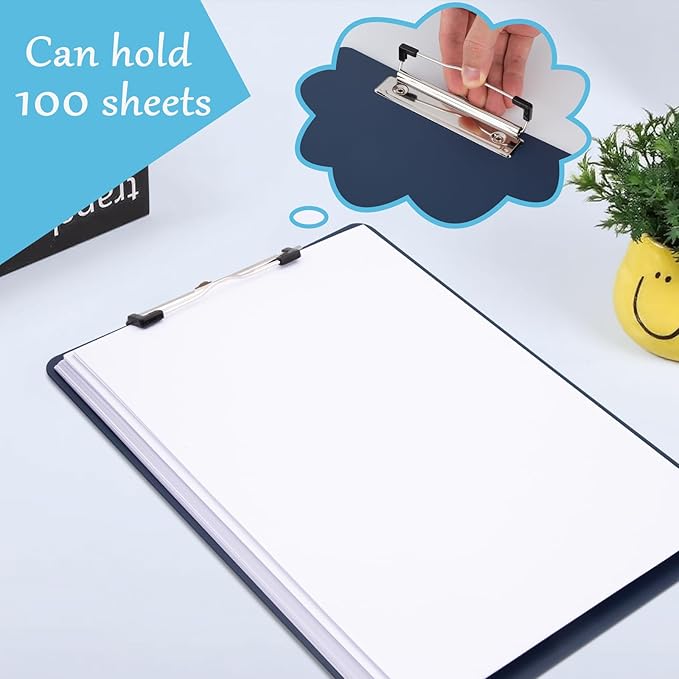 Principal Lines 6 Pack Plastic Clipboards with Low Profile Clip, Hanging Clipboards Bulk, Clip Boards 8.5x11 Holds 100 Sheets, A4 Letter Size Clipboard for Teacher, Students, Kids, Classroom & Office