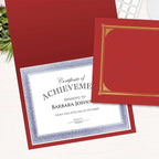 Geographics Classic Linen Red Certificate Holders with Gold Foil Border, 9.75" x 12.5", Pack of 6 – Premium Document Covers for Awards, Diplomas & Certificates