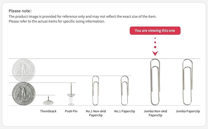 PAPERPAL Paperclips for Office School & Personal Use, Jumbo Nonskid Paper Clip (2"), 1000 Large Paper Clips (10 Boxes of 100 Each), Silver