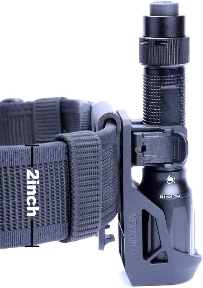 Nextorch V5 Tactical Flashlight Holster with Lever Side Lock System Only for 1"-1.25" Diameter Flashlight （Holster Head Diameter 0.78"-1.18" Bottom Diameter 1.18")