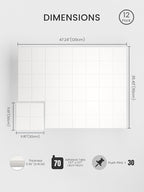 Bumusty Large Cork Board Alternative-47 x35 Felt Bulletin Board Tiles, with 30 Pushpins, 70 Adhesive Tabs, 12-Pack Slat Wall Paneling, Cork Boards for Office Push Pin Board Felt Board-Milky White